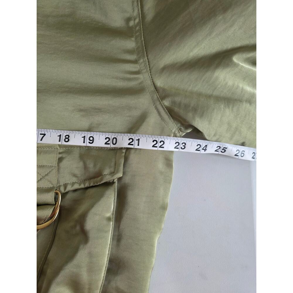 House of Harlow 1960 Gina Sage Green Padded Bomber Jacket Gold-tone HW Sz Large - Picture 7 of 8